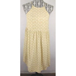 Mossimo Supply Co. Yellow Floral Print   Halter Mini  Dress  Size S